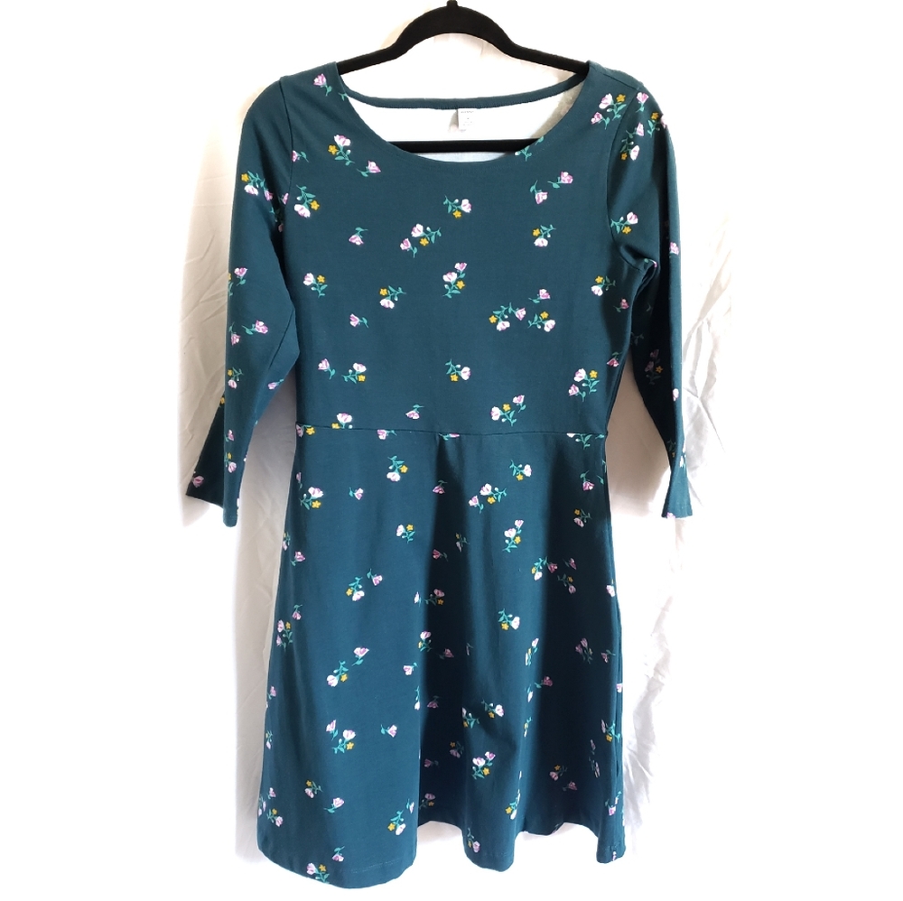 Old Navy Skater Dress Green Floral Size M NWOT